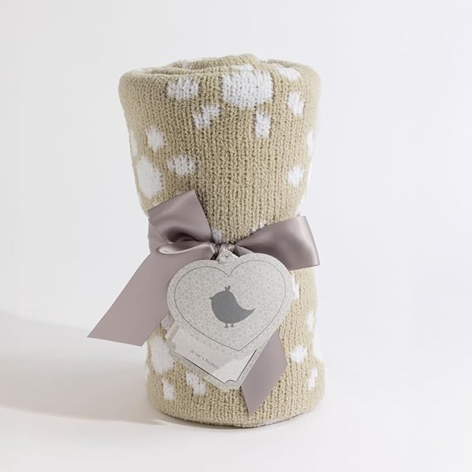 Living Textiles Chenille Knitted Blanket - Taupe Sun Flower