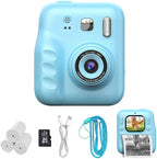 Instant Print Camera for Kids, 2.0" IPS Screen with Video Recording, 32GB Expandable, 1800mAh Battery, Includes 40+ Zink Paper, Birthday Gift for Girls Boys Age 3-12
