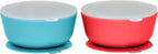 WeeSprout Suction Bowls for Baby & Toddlers (Set of 2) - 100% Silicone w/Plastic Lid - Leak Proof Feeding Supplies - Dishwasher & Microwave Safe Infant Dinnerware w/Extra Strong Base