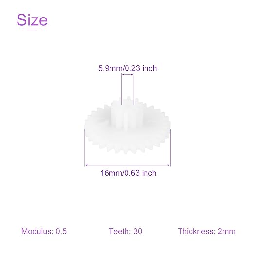 DMiotech 20 Pack 30 Teeth Plastic Gears Model 30102B Reduction Gear Plastic Worm Gears for DIY Cars, Robots, Model Making