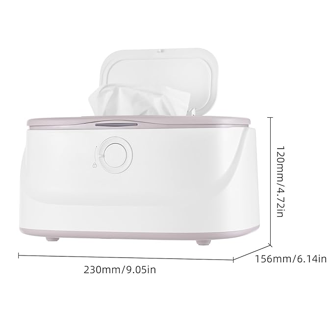 Wipe Warmer and Baby Wet Wipes Dispenser | Wipes Warmer for Newborn Baby Fast Top Heat | USB Travel & Portable Wipe Warmer with Light, Spring, Safety Lock | Wet Wipes Warmer for Bathroom 3 Temperature