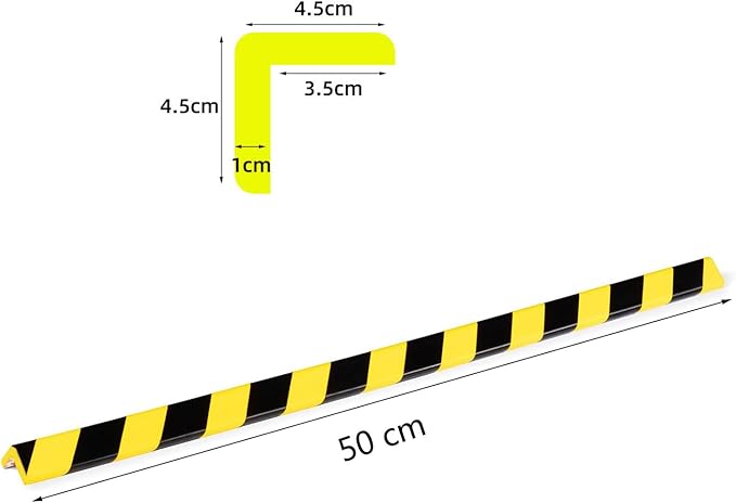 L-Shaped/Circular Edge Protector – 19" Durable Polyurethane Foam, High-Visibility Yellow/Black Stripes & Corner Safety Bumper for Impact Protection