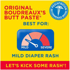 Boudreaux's Butt Paste Original Diaper Rash Cream, Ointment for Baby, 2 oz Tube (Pack of 6)