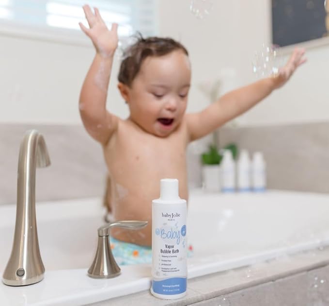 Baby Jolie Vapor Bubble Bath - Baby & Kids Bathing Aromatherapy for Stuffy Nose and Cough Relief, Made with Eucalyptus and Peppermint Extract, Natural Essential Oils, 7.5 oz