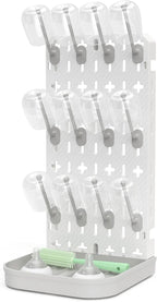 Baby Bottle Drying Rack Bottle Dryer Rack for 12 Bottle Drying Rack Space Saving Kitchen Countertop Vertical Cup Drainer Rack Detachable Baby Bottle Holder Storage Organizer Pump Part Dryer Rack Grey