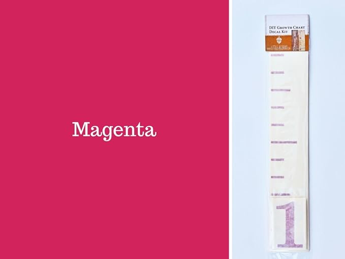Little Acorns DIY Vinyl Growth Chart Ruler Decal Kit, Large #s - Magenta