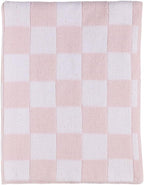 Living Textiles Chenille Knitted Blanket - Pink Check