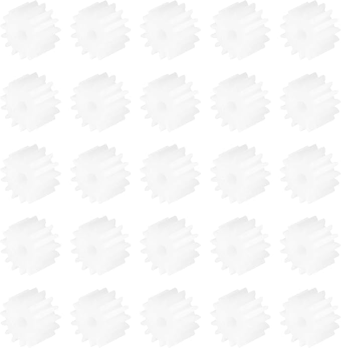 MECCANIXITY 30 Pcs Plastic Gears 15 Teeth Plastic Motor Gear Model 152A Reduction Gear for RC Car Model DIY Robot (White, Module 0.5)