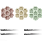 PandaEar 3 Pack Baby Food Freezer Tray with Lids, Silicone Baby Food Storage Container for Homemade Baby Food, Fruit, Purees & Breastmilk (Pink/Green/Linen)