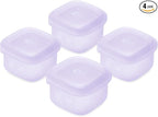 Olababy Clear Sense Silicone Storage Containers 4pk for Baby Food, Snacks, Formula, Puree, Sauce & More | Micro Plastic & BPA-Free | Daycare Essentials for Toddlers and Kids (Lilac, 2 oz / 60 ml)