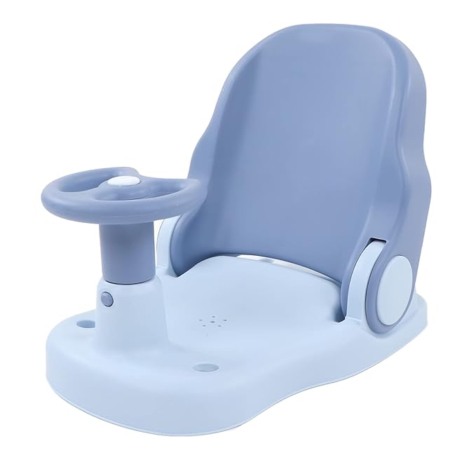 Baby Bath Seat - Infant Bathtub Seat for Sitting Up in The Tub, Baby Shower Chair with Backrest Support, Suction Cups for 6-18 Months (Blue)
