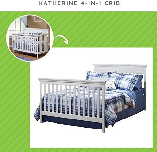 Full-Size Conversion Kit Bed Rails for Sorelle Convertible Cribs - Solid Wood Rail - Toddler and Adult Bed Rail for Full-Size Beds - Essential Nursery & Baby Furniture (Model #221, White)