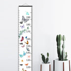 Baby Growth Chart for Wall - Height Chart for Kids Nursery Decor Wall Hanging Measurement Ruler with Black Wood Scroll Toddlers Room Decor Birthday Christmas Gifts for Boys Girls 79"X7.9" (Butterfly)