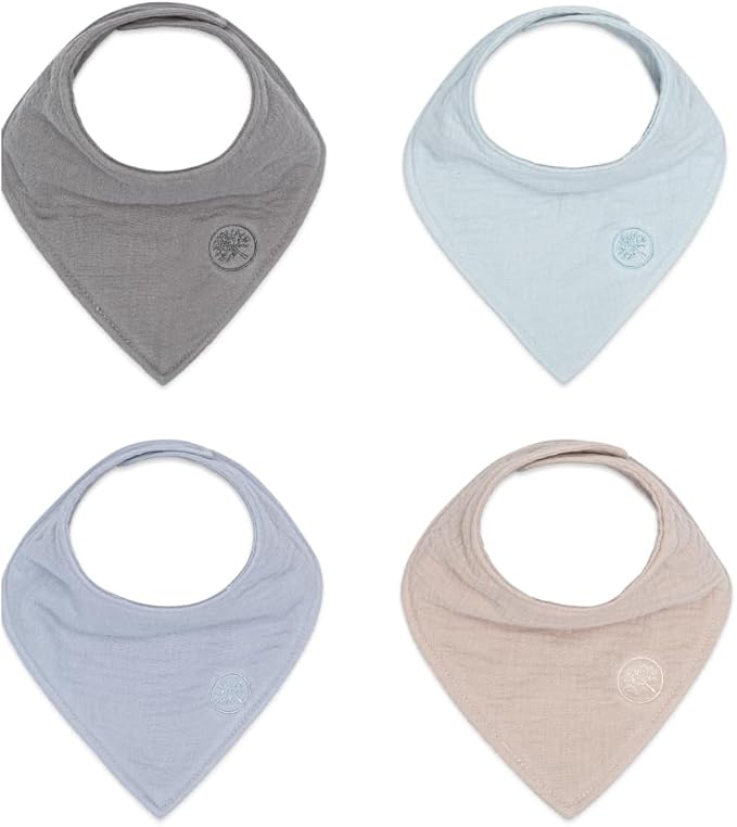 Parker Baby Muslin Bandana Drool Bibs | 100% Soft Muslin Cotton, Absorbent & Adjustable | Stylish Teething & Drooling Bibs