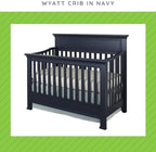 Full-Size Conversion Kit Bed Rails for Westwood Design Convertible Cribs - Solid Wood Rail - Toddler and Adult Bed Rail for Full-Size Beds - Essential Nursery and Baby Furniture (Navy, Option 1)