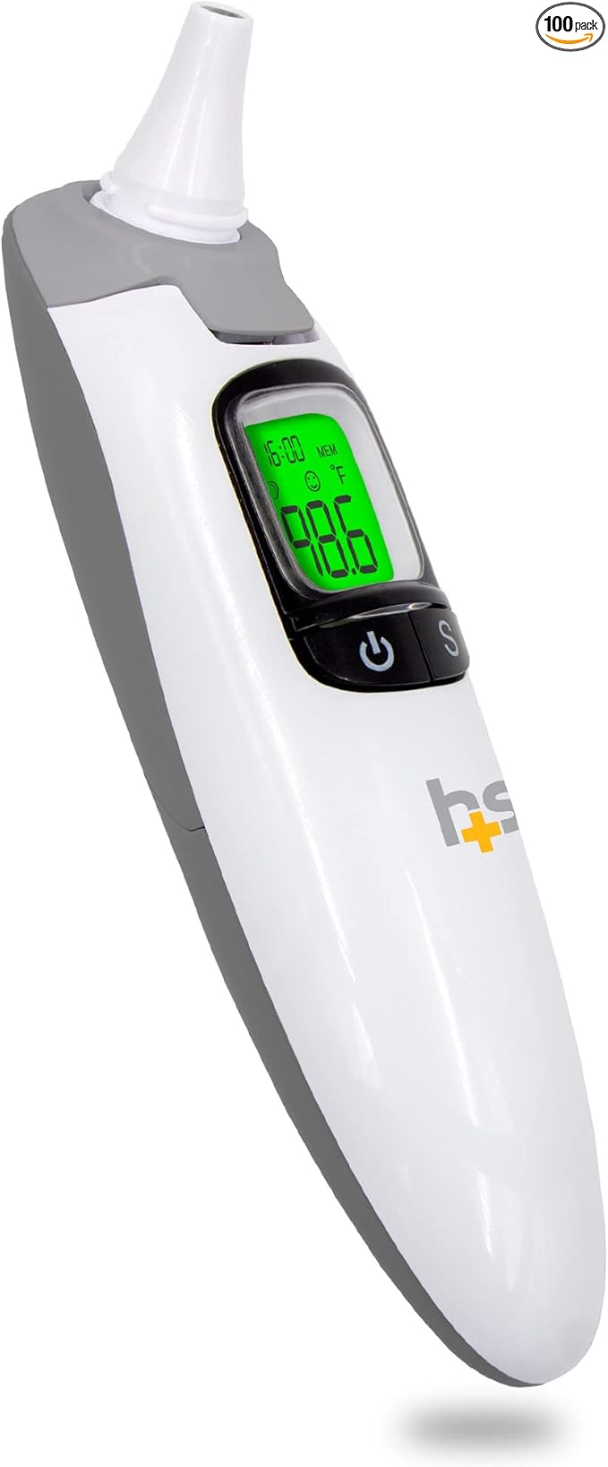 HealthSmart Talking Infrared Ear & Forehead Thermometer, No Probe Covers Needed, FSA & HSA Eligible, Visual Fever Alarm, Audio Readings in English & Spanish, Instant Scan (Pack of 100)