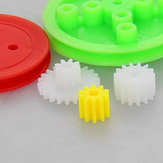 Fielect 43Pcs Plastic Gear Kit With Assortment Accessories for DC Motor Robot