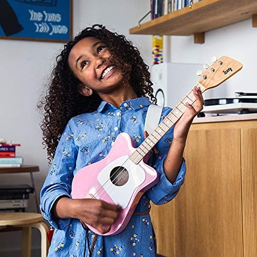 Loog Mini Acoustic kids Guitar for Beginners 3-strings Ages 3+ Learning app and lessons included