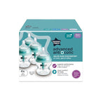 Tommee Tippee Advanced Anti-Colic 5 oz BPA Free Baby Bottles, Newborn 0+ Months, Slow Flow Breast-Like Nipple, Unique Design Keeps Air Away from Milk and Baby, Clear, Pack of 4