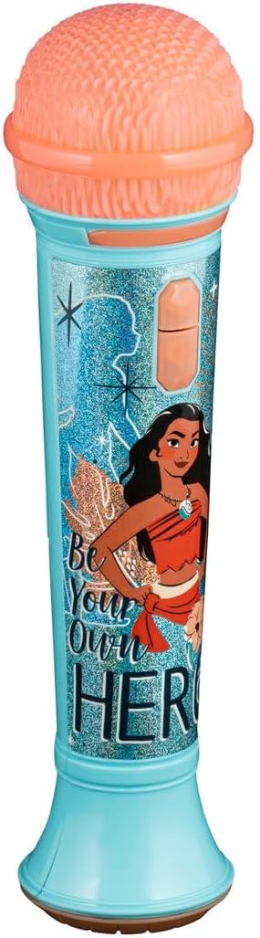ekids Disney Princess Moana Toy Microphone for Kids, Musical Toy for Girls with Built-in Music, Kids Microphone Designed For Fans of Moana Toys for Girls
