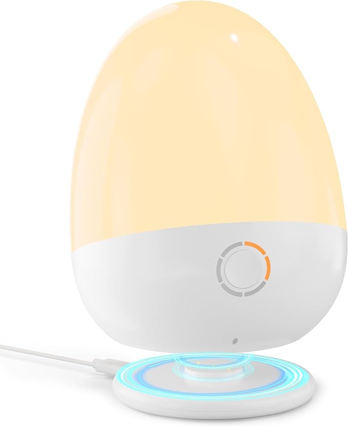 Touch Egg Night Light for Baby Nursery, Rechargeable Portable Kids Nightlight Lamp with 1-6H Feeding Timer, 3 Color Temperatures Dimmable, Ideal for New Moms of Toddlers