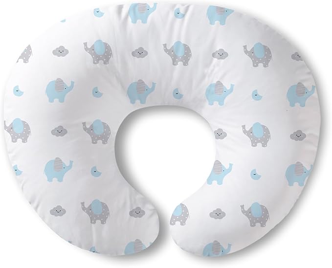 Little Grape Land Nursing Pillow, Breathable Nursing Pillows for Breastfeeding, Breast Feeding Pillows for Mom, Breastfeeding Pillows for Bottle Feeding, Tummy Time, Sitting Support, Blue Elephant