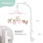 The Peanutshell Crib Mobile for Girls - Pink and White Musical Baby Crib Mobile with 12 Lullabies, Forest Baby Little Forest Nursery Decor