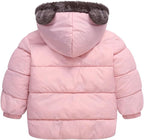 Infant Baby Winter Coat Bear Hooded Jacket Warm Fleece Snowsuit Windproof Outerwear for Toddler Boy Girl 9M-4T