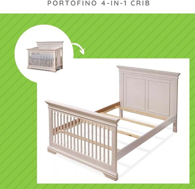 Full-Size Conversion Kit Bed Rails for Sorelle Convertible Cribs - Solid Wood Rail - Toddler and Adult Bed Rail for Full-Size Beds - Essential Nursery & Baby Furniture (Model #215, Brushed Ivory)
