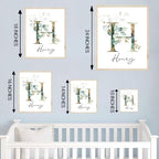 IZI POD Personalized Wooden Name Sign, Floral Monogram Nursery, Eucalyptus tree, Nursery Name Sign Boho Floral Pattern, Baby Name Sign, Wooden name signs for nursery, Wildflower Decor gift/16