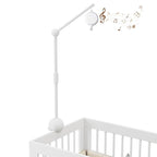 Crib Mobile Arm with Music Box,32.5 Inch White Crib Mobile Stand,Wooden Mobile Arm for Crib (2 Modes,360°Adjustable,100% Beech Wood) Baby Crib Mobile for Boy and Girl