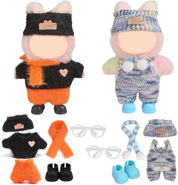 17cm Doll Outfits - 9 Piece 17 cm Doll Clothes Set Include Halloween Style+Classic Style, Accessories for 15cm/17cm, 2025 Original for Holiday (NoDoll)