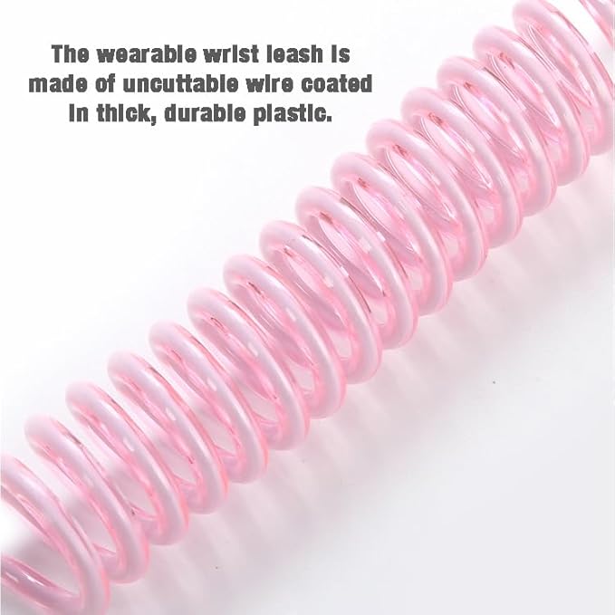 PandaEar Toddler Leash Harness and Anti Lost Wrist Link, 3 in 1 Kids Safety Harnesses with Leash, Child Anti-Lost Leash Walking Wristband Assistant Strap Belt for Baby Girls -Pink