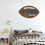 Personalized Football Name Sign, Wooden Name Sign, Football Nursery Decor, Baby Name Sign Wood Sign, Nursery Name Sign for Baby Boys, Football Gift, Kids Room Decor gift/20