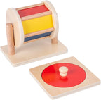 Montessori Baby Toys Play Kit - Montessori Mirror, Peekaboo, Knob Puzzle, Medium Spinning Drum - For 6-12 Months Toddlers