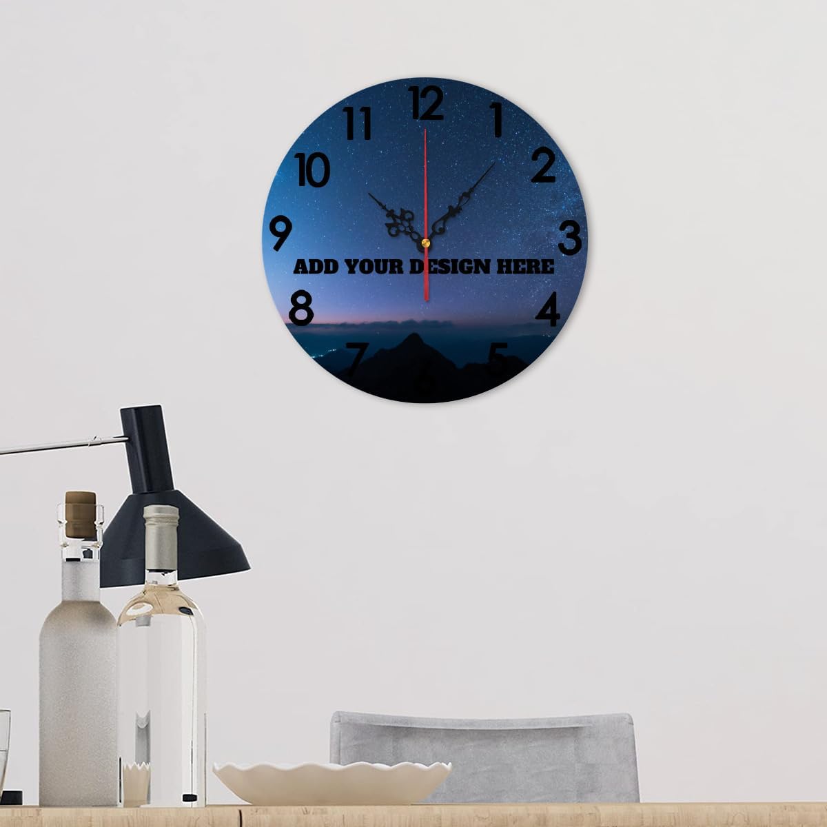 Generic Custom Wall Clock Personalized Picture Hanging Time Clocks Silent Non Ticking Round Decoration for Kitchen Wedding Friend Family Lover, 12x12Inch