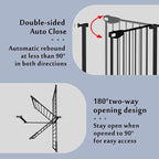 DEARBB Triple Lock Baby Gate for Stairs Doorways and House 31" to 86" Extra Wide Pressure Mounted Easy Walk Through Auto Close Safety Pet Gate Black 76.77-86.22"