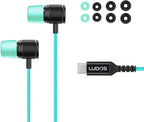 LUDOS Ultra USB C Headphones for iPhone 16 15 Pro Max Plus iPad Pro, 5 Years Warranty, Magnetic USB-C Earbuds for Samsung Galaxy S24 S23 Ultra S22 S21 FE S20 A55 A54 A53, USB Type C - Turquoise