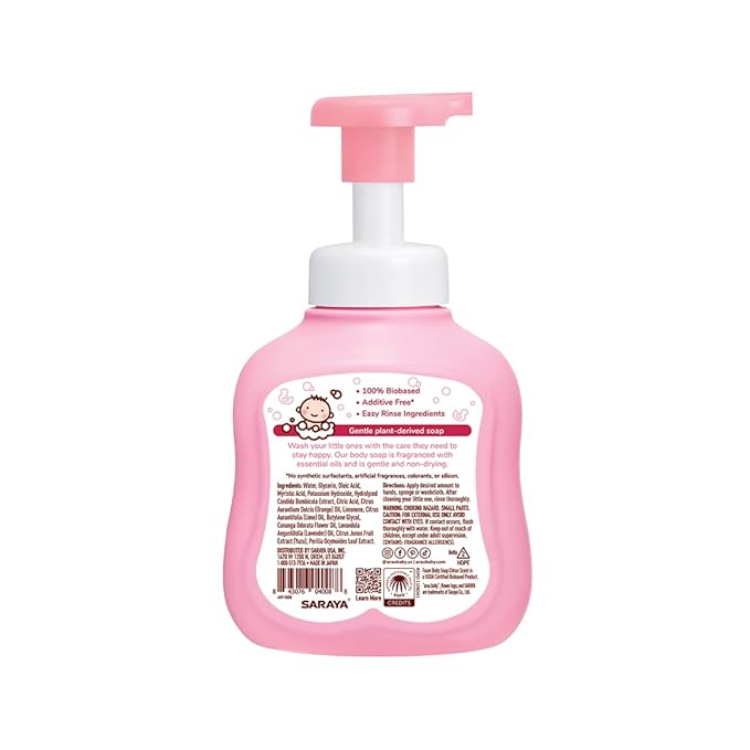 Arau Baby Foam Body Soap, Citrust Scent, Natural Plant Based Foaming Body Wash for Babies, Infants and Toddlers, Gentle on Sensitive Skin, No Artificial Fragrance or Additives, Easy Rinse, 15.21 Fl Oz