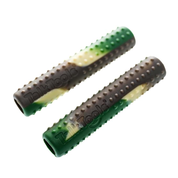 Talktools Chewzies Chewable Medical Grade Platinum Silicone 3 Colors, 3 Textures (Camo, Ruffled)