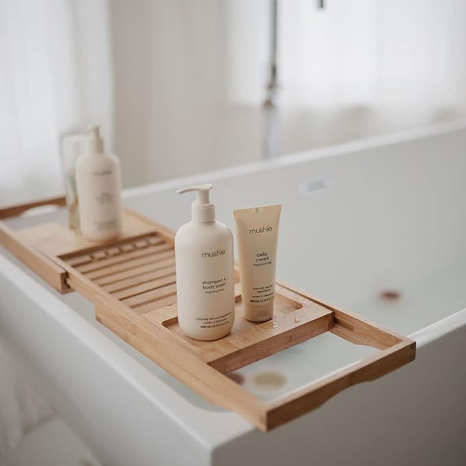 mushie Baby Shampoo & Body Wash | Gentle Formula for Delicate Skin | Certified Organic | Made in Denmark, 13.53 fl oz (Green Lemon)