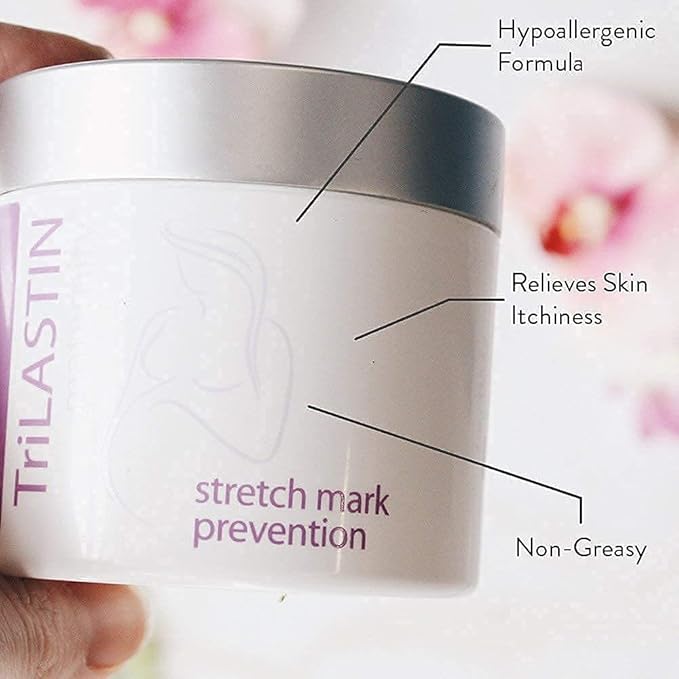 TriLASTIN Maternity Stretch Mark Prevention Cream (4oz) Bundle with Hydro-Thermal Accelerator (3oz) | Pregnancy Must-Have | Safe and Hypoallergenic Gift for First-time Moms | 1 Month Supply