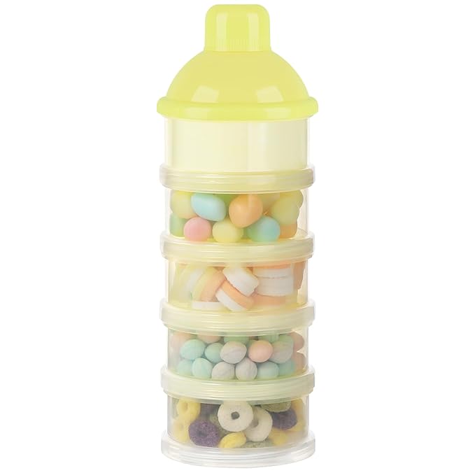 Accmor Formula Dispenser On The Go, 5 Compartments Stackable Formula Container for Travel, Baby Milk Powder Kids Snack Container, BPA Free
