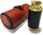 Smizzy 6" Handheld Brass Telescope with Leather Bag| Monocular Spyglass for Kids/Childs - Maritime Pirate Navigation