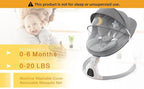 Baby Swing for Infants,Comfort Cradling Baby Rocker Portable Newborn Swing with Music/Remote Control/Timing Function,Grey
