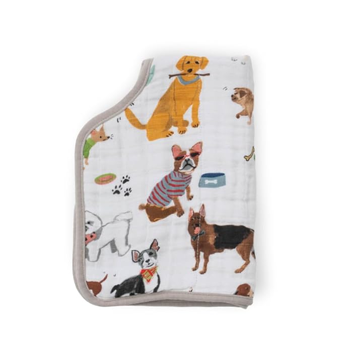 Little Unicorn Ultra-Absorbent Premium Burp Cloth | Soft on Baby's Skin | Larger Size | Ergonomic Design (Woof)