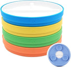 Elk and Friends Kids 6.7” Porcelain Divided Plates with Silicone Suction Sleeves | Suitable for Babies/Kids/Toddlers | Microwave & Dishwasher Safe | Non Slip | Snack Dishes | 4 Pack