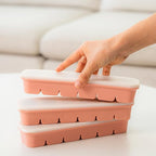Silicone Freezer Tray, Made in Korea, Meal Prep, Freeze Food Storage Cubes Trays with Lids for Purees, Soups, Solid Food Fruit Vegitable Brastmilk, Easy and Safe (Rose, 2 Pack - 6 Cube)