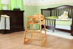 Wooden High Chair for Baby & Toddler – Restaurant-Style Stackable HighChair with Commercial Grade Solid Wood for Dining Table & Kitchen – Compact & Portable Design for Home & Restaurant Use -Natural