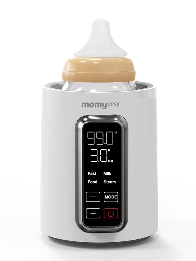 MOMYEASY Fast 2-Minute Baby Bottle Warmer - Steam Heating for Breastmilk & Formula, Fits All Bottles, Precise Temp Control with Timer, Auto Shut-Off